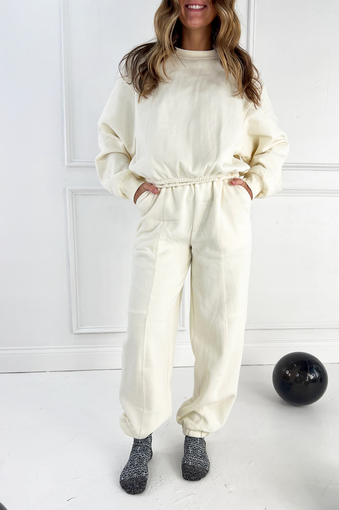 Seam Detail Joggers & Cropped Sweatshirt Set