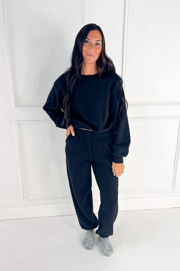 Seam Detail Joggers & Cropped Sweatshirt Set