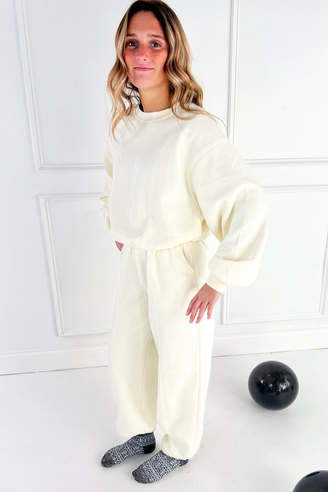 Seam Detail Joggers & Cropped Sweatshirt Set