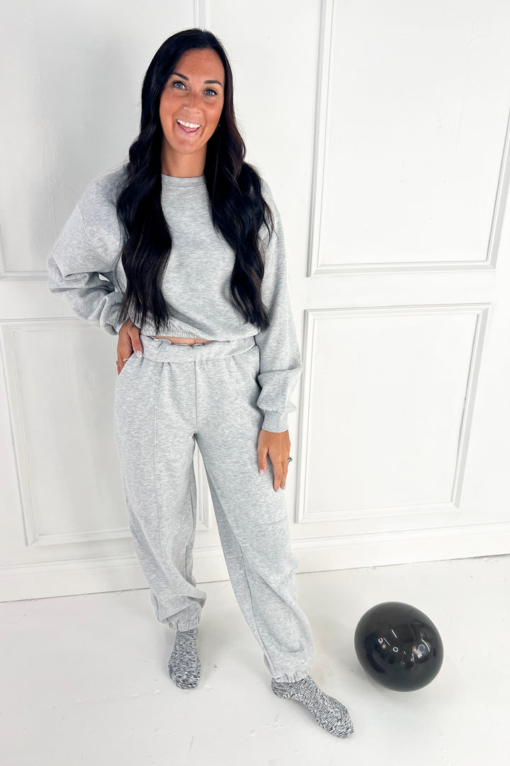 Seam Detail Joggers & Cropped Sweatshirt Set
