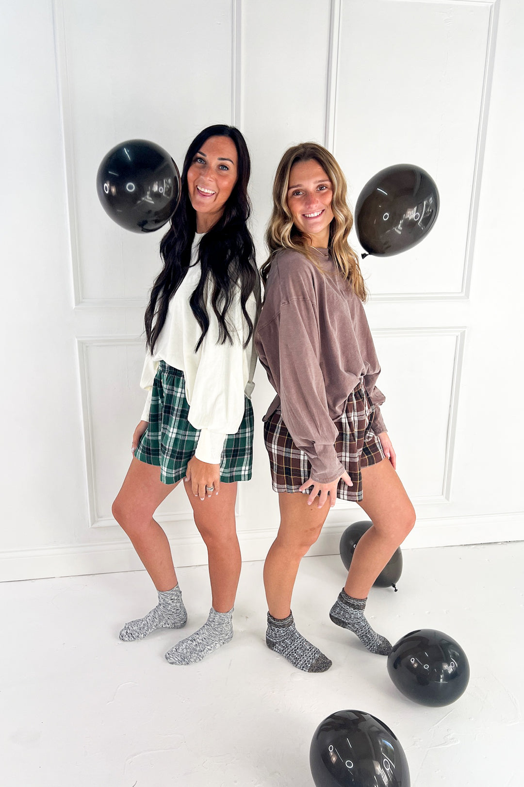 Button-Front Plaid Boxer Shorts