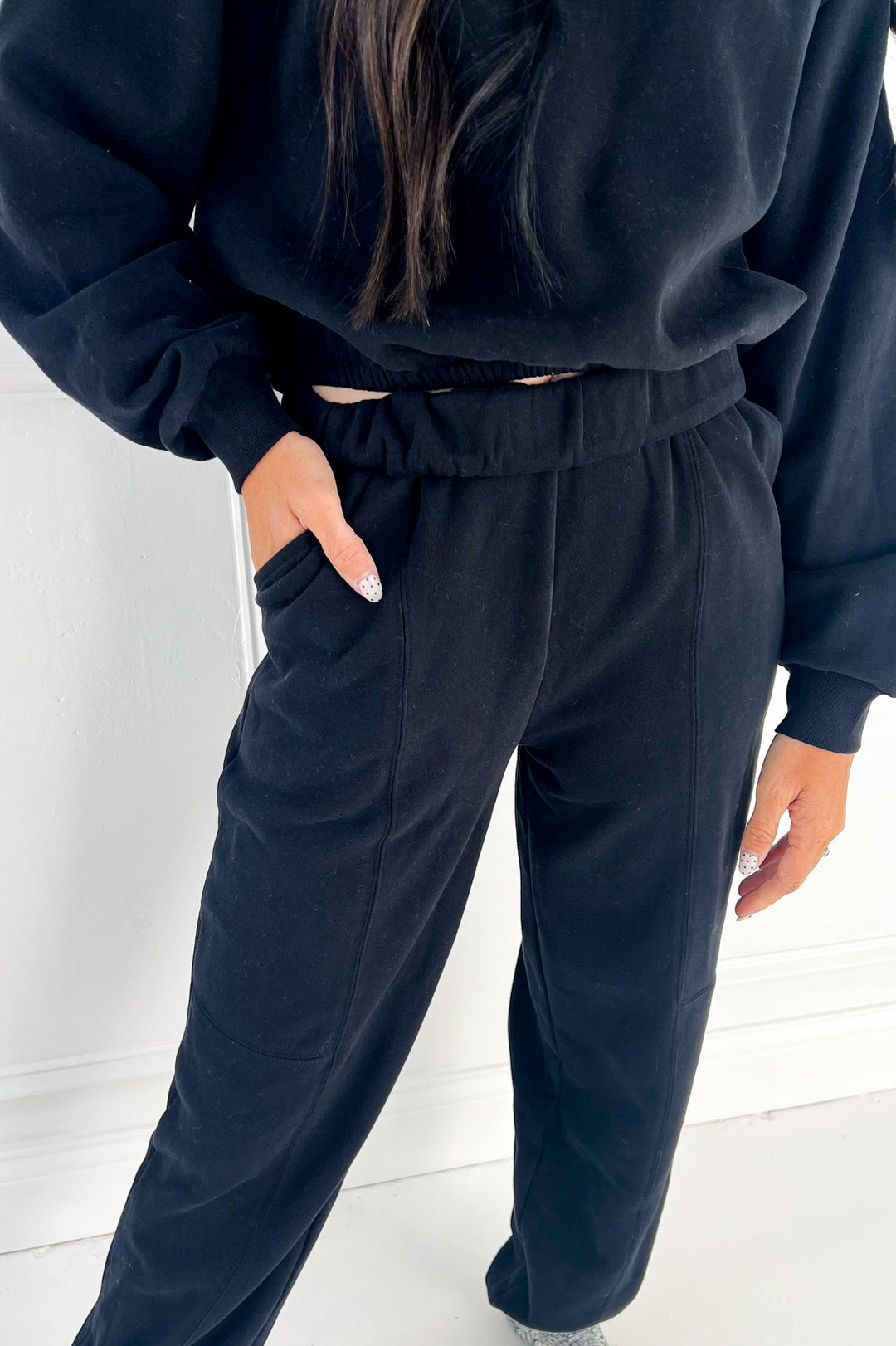 Seam Detail Joggers & Cropped Sweatshirt Set