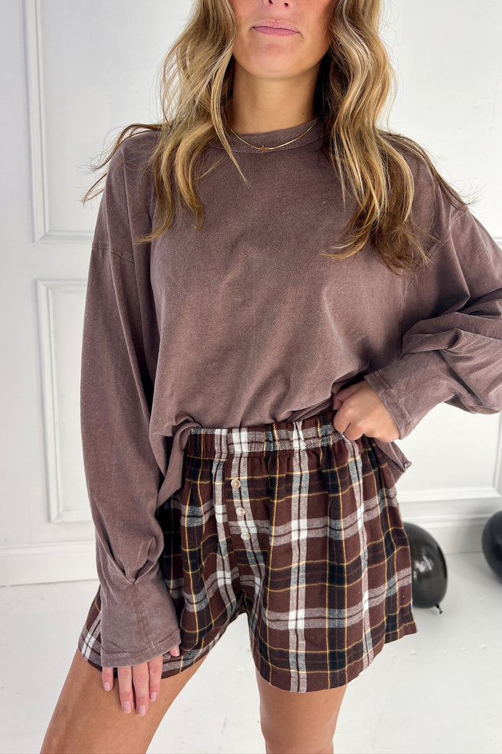 Washed Oversized Long Sleeve Top