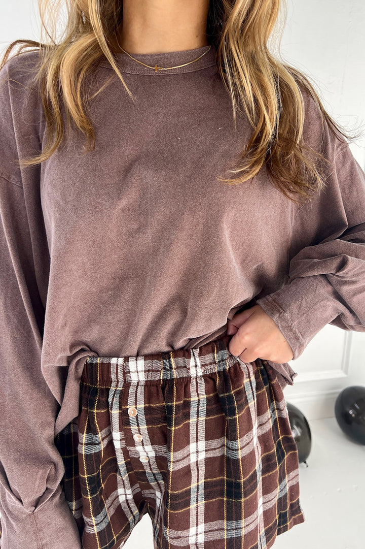 Washed Oversized Long Sleeve Top