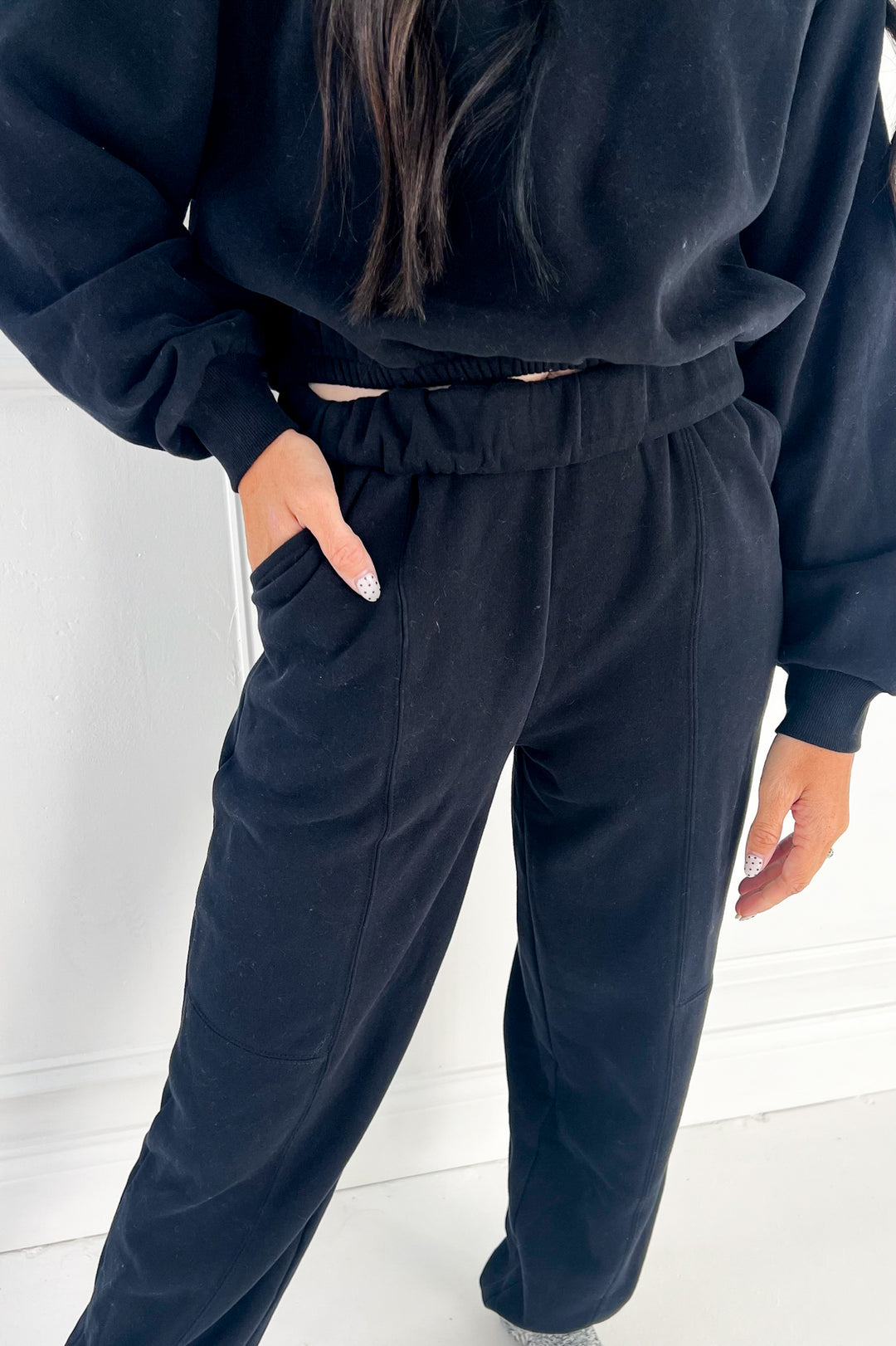 Seam Detail Joggers & Cropped Sweatshirt Set