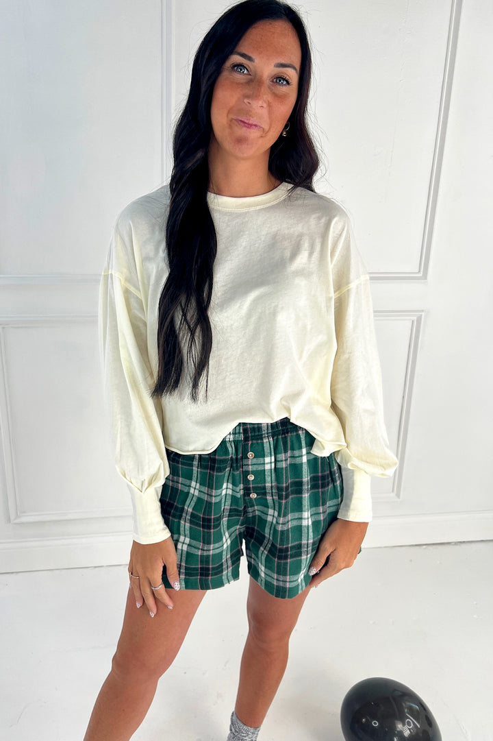 Washed Oversized Long Sleeve Top