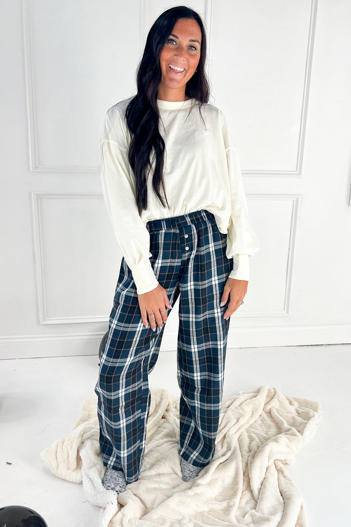 Plaid Wide Leg Lounge Pants