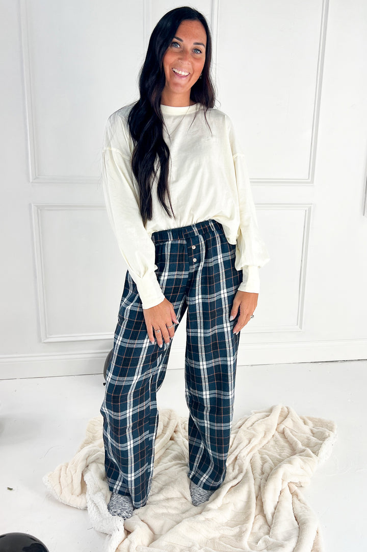 Plaid Wide Leg Lounge Pants