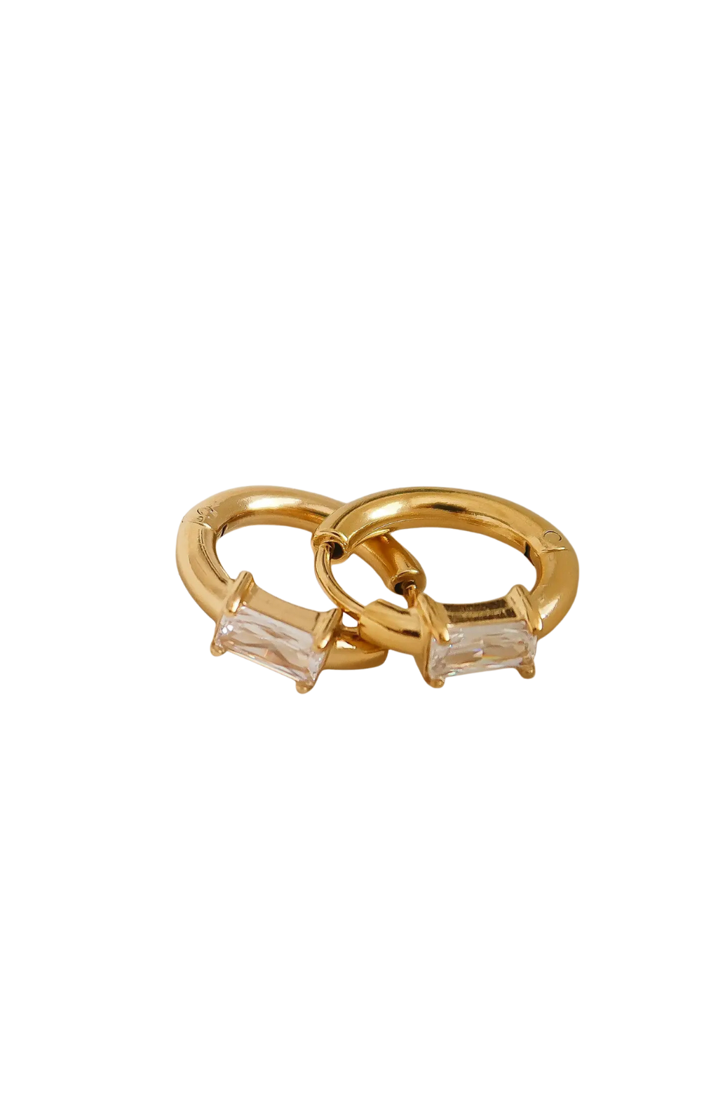 Adhara 18K Gold CZ Huggie Earrings