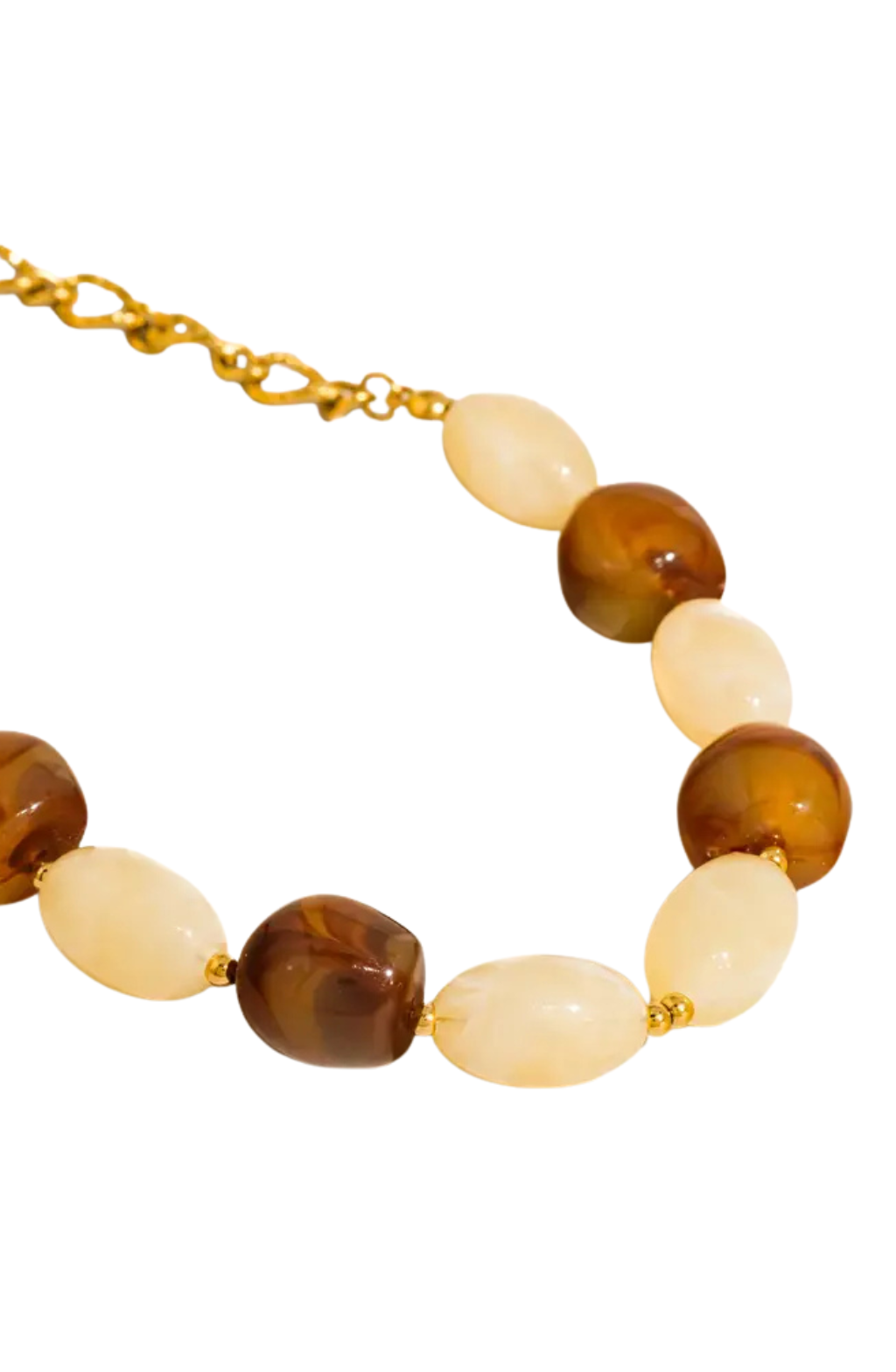 Honey Stone Beaded Necklace