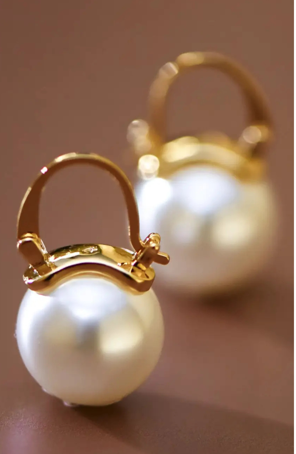 Gold Pearl Drop Earrings
