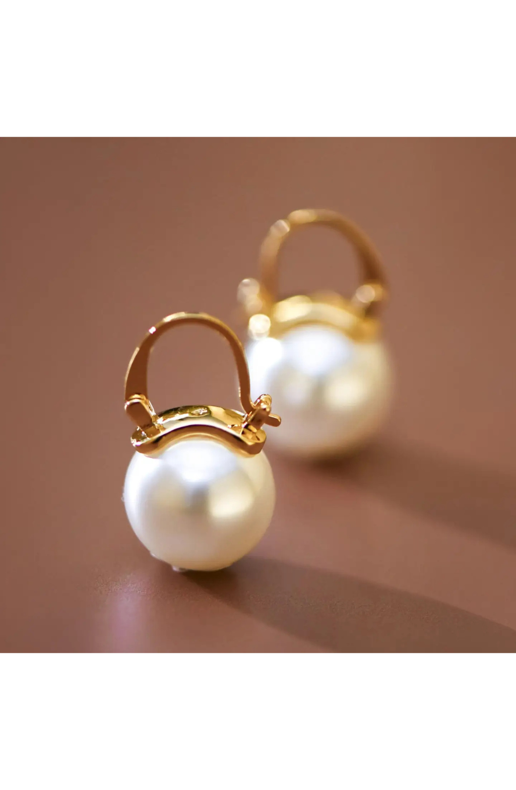 Gold Pearl Drop Earrings
