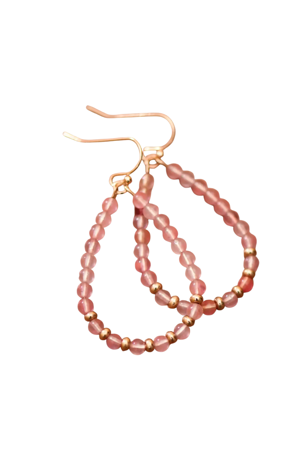 Natural Stone Beaded Teardrop Earrings