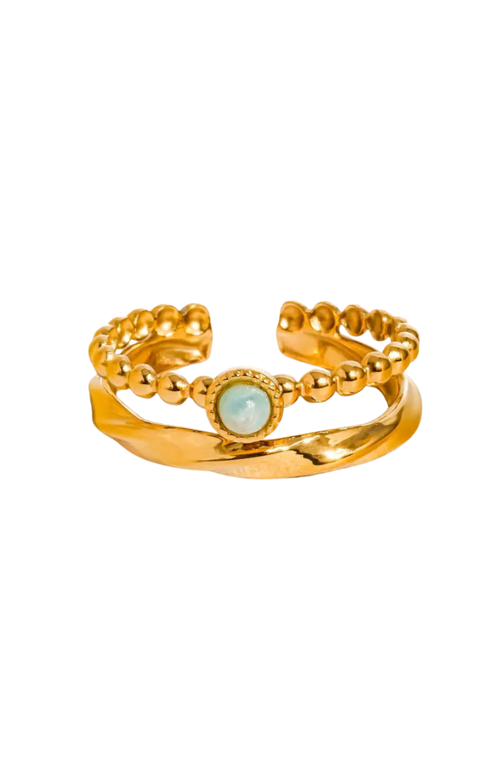 Lindy 18K Gold Non-Tarnish Layered Stone Ring