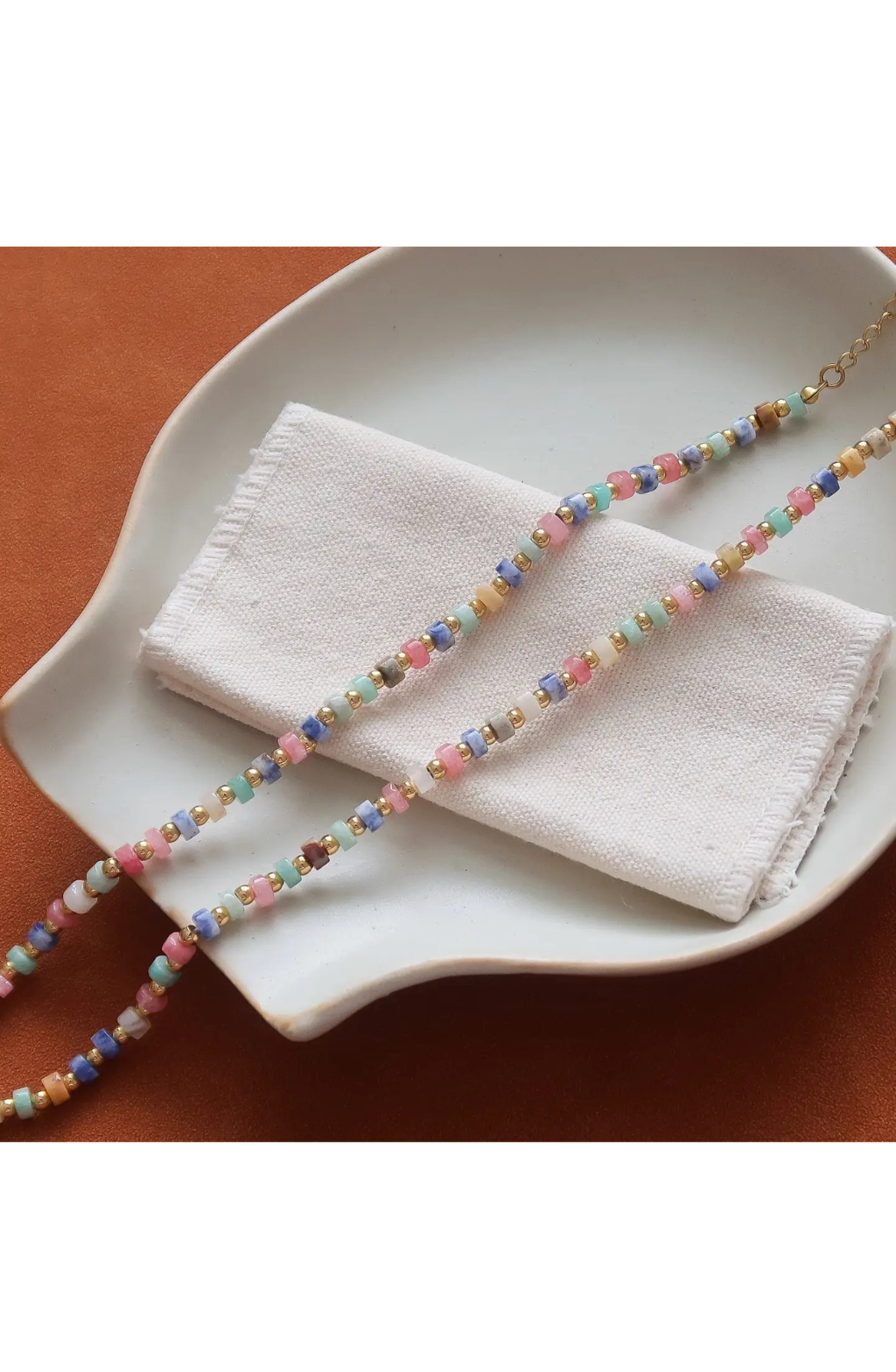 Lyric 18K Gold Non-Tarnish Faceted Beaded Boho Necklace