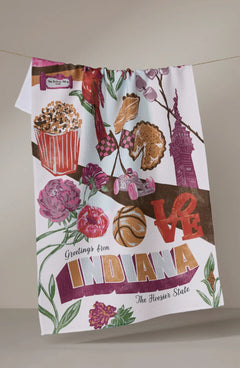 Greetings from Indiana Tea Towel
