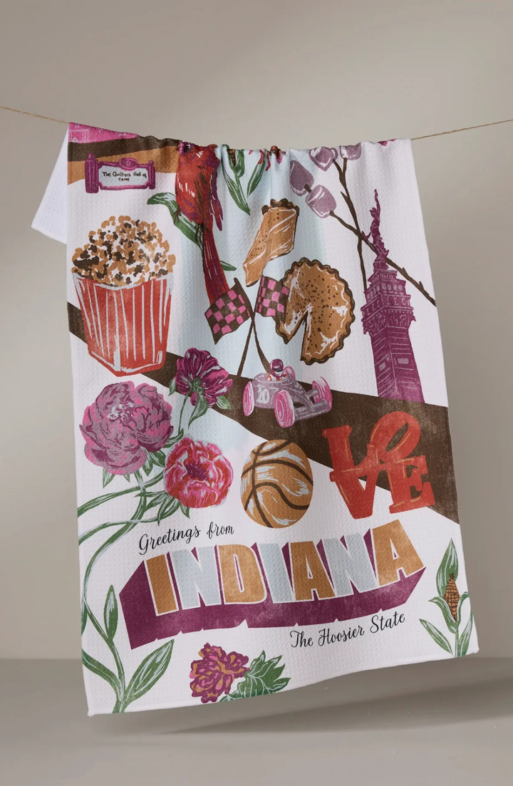 Greetings from Indiana Tea Towel