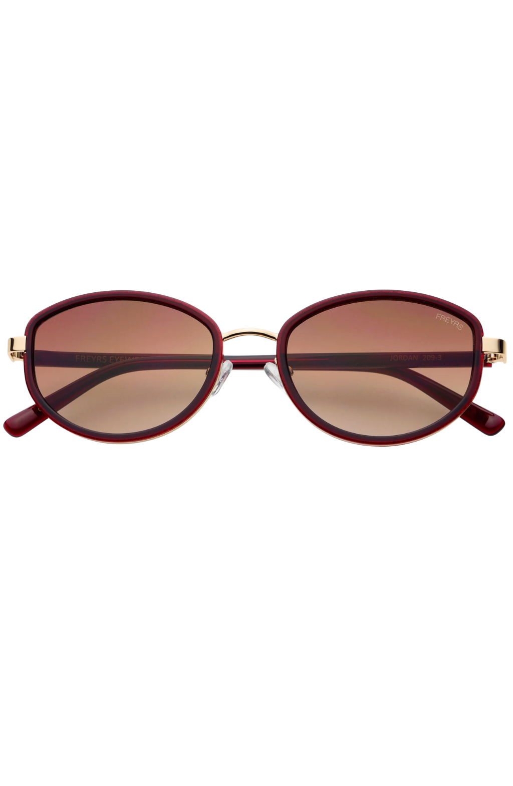 Jordan Acetate Oval Sunglasses- Burgundy