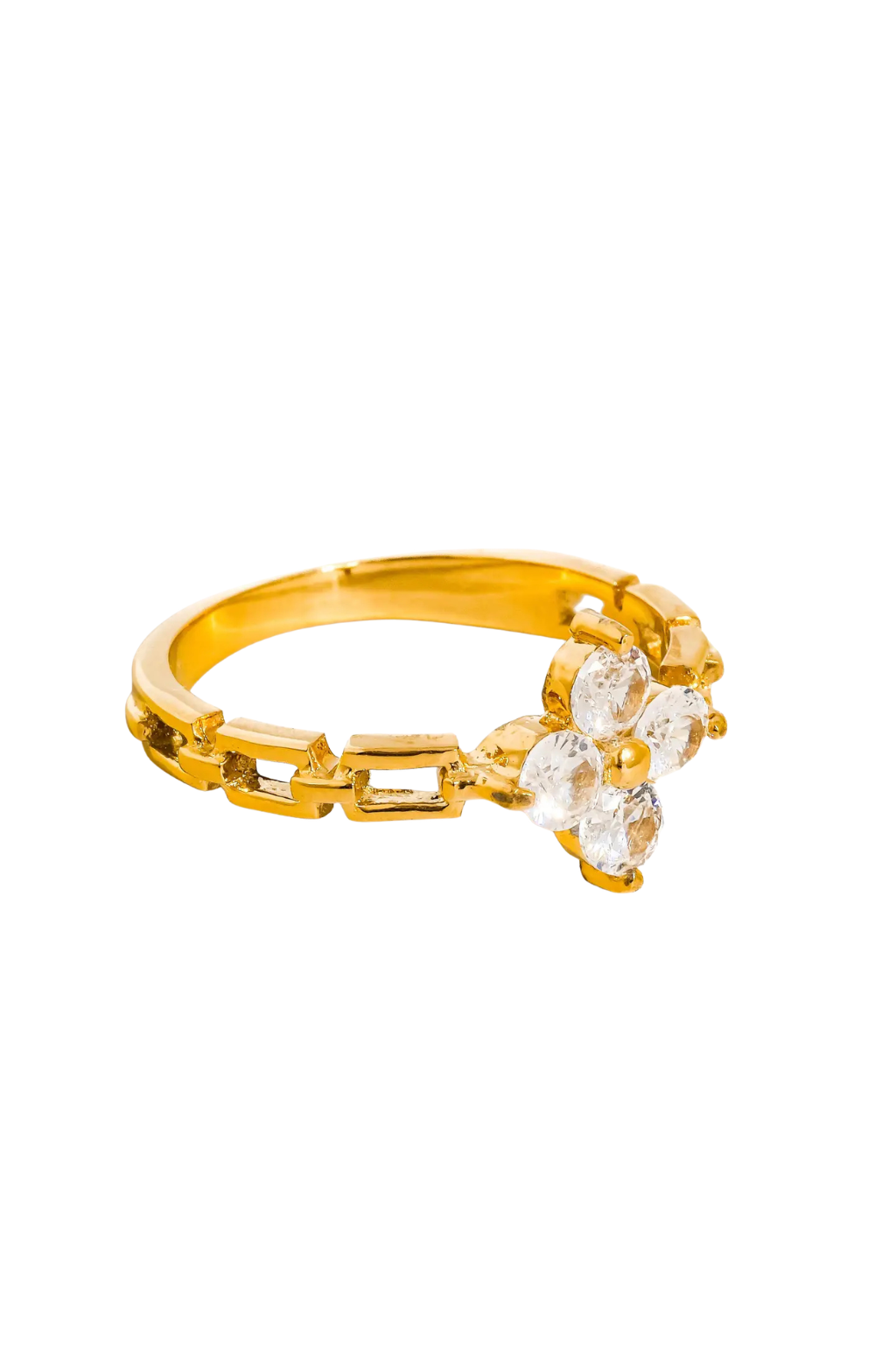 Finn 18K Flower Chain Ring