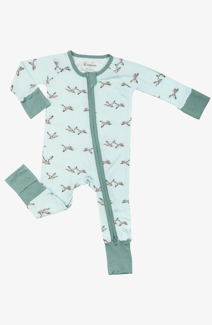 Quackin'up Mallard Duck Baby Bamboo Pajamas 2-Way Zipper