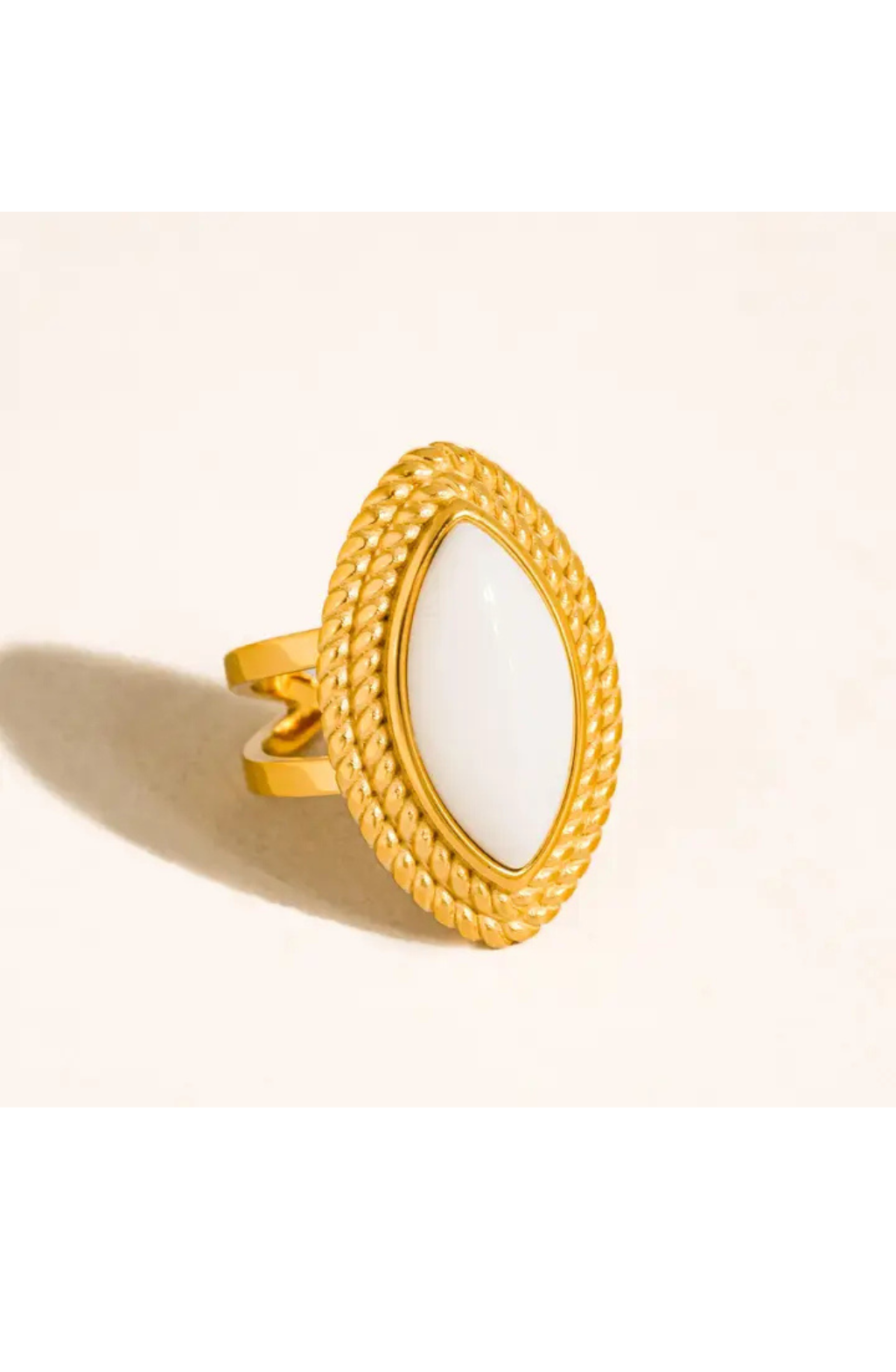 Ivory Glow Statement Ring