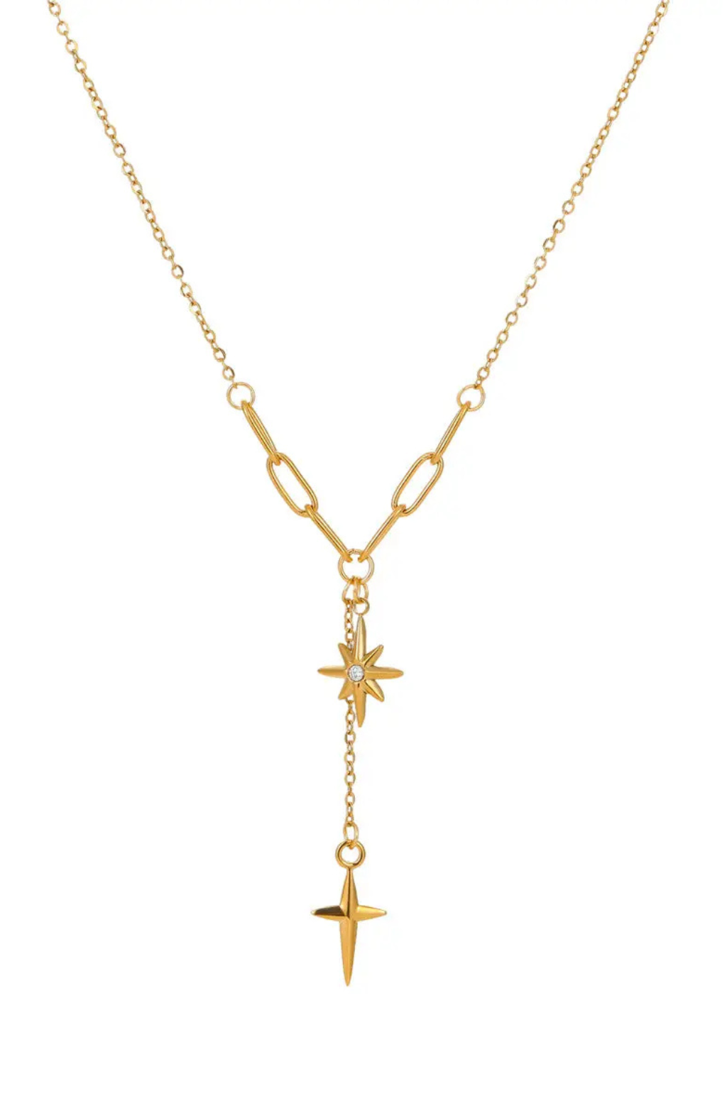 Star Detail Drop Necklace