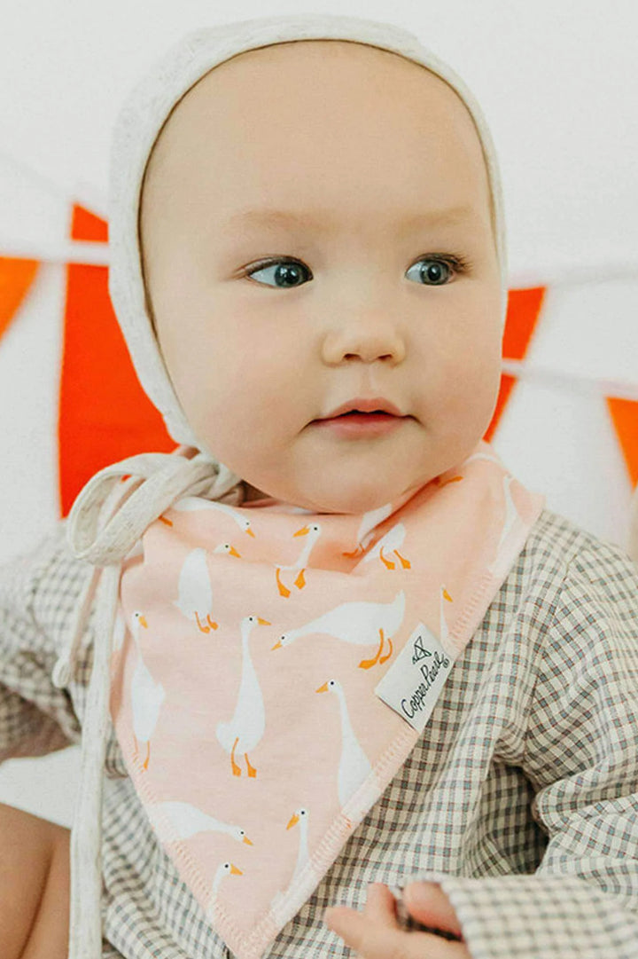 Goosie Bandana Bib Set (4-Pack) | Copper Pearl