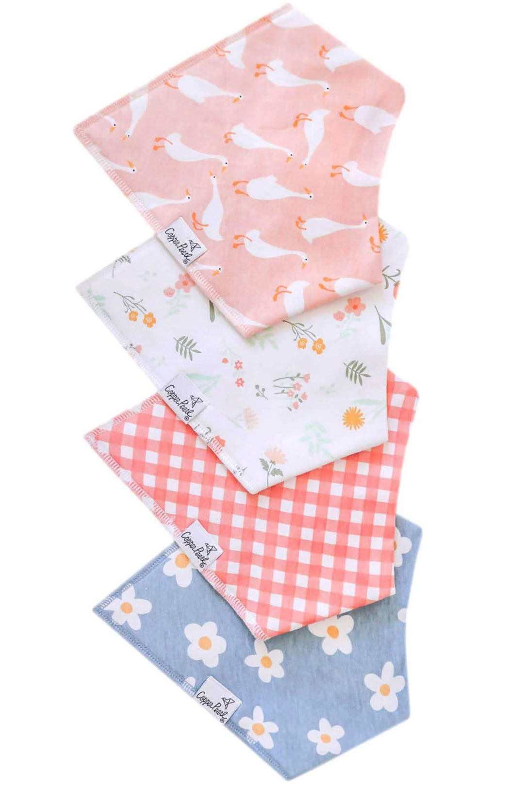 Goosie Bandana Bib Set (4-Pack) | Copper Pearl