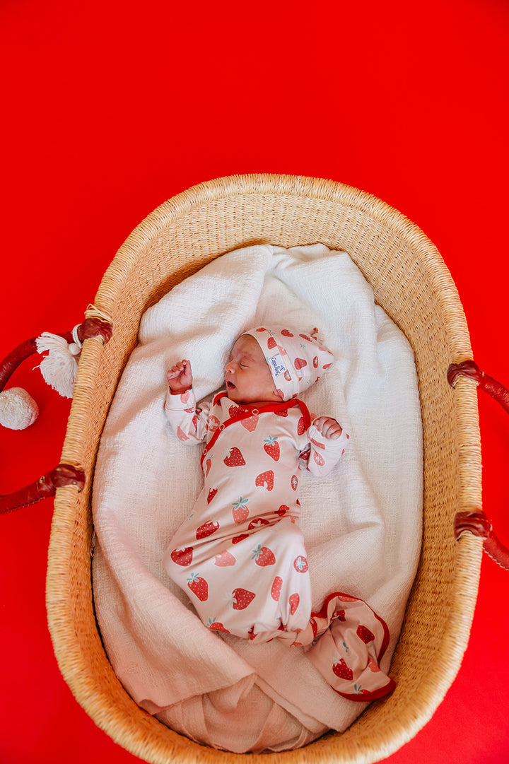 Strawberry Newborn Knotted Gown | Copper Pearl