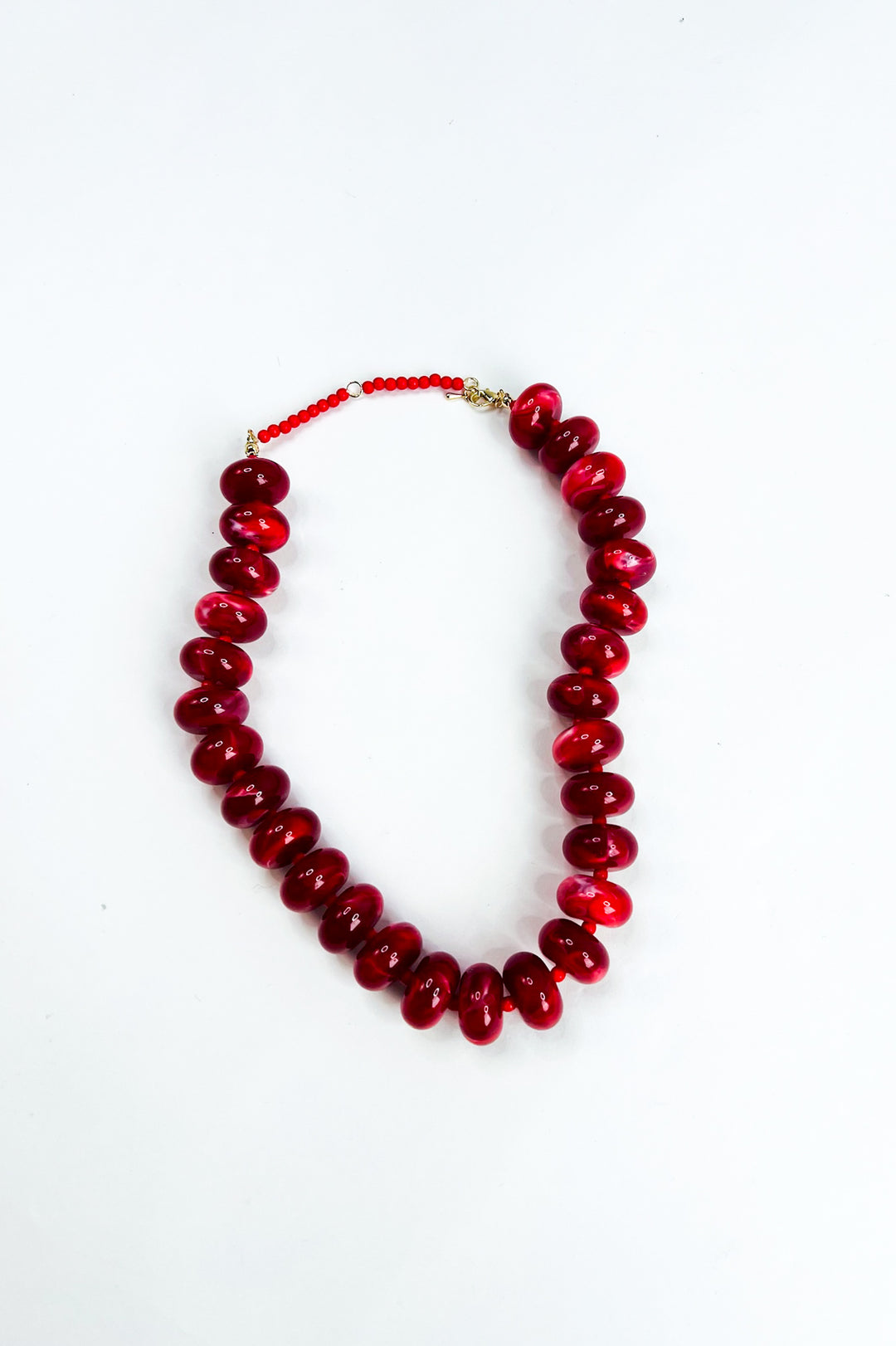 Ruby Red Statement Beaded Necklace