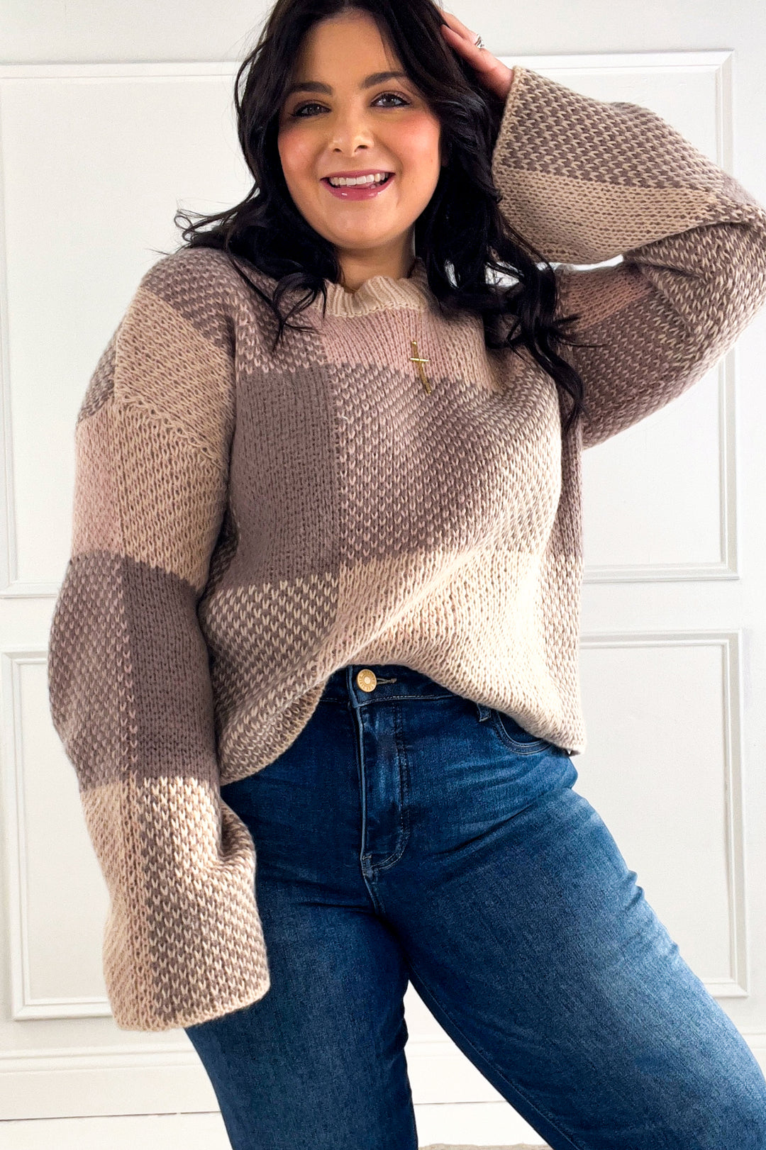 Mixed Plaid Hooded Button Down