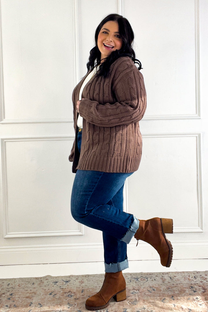 Chunky Cable Knit Cardigan