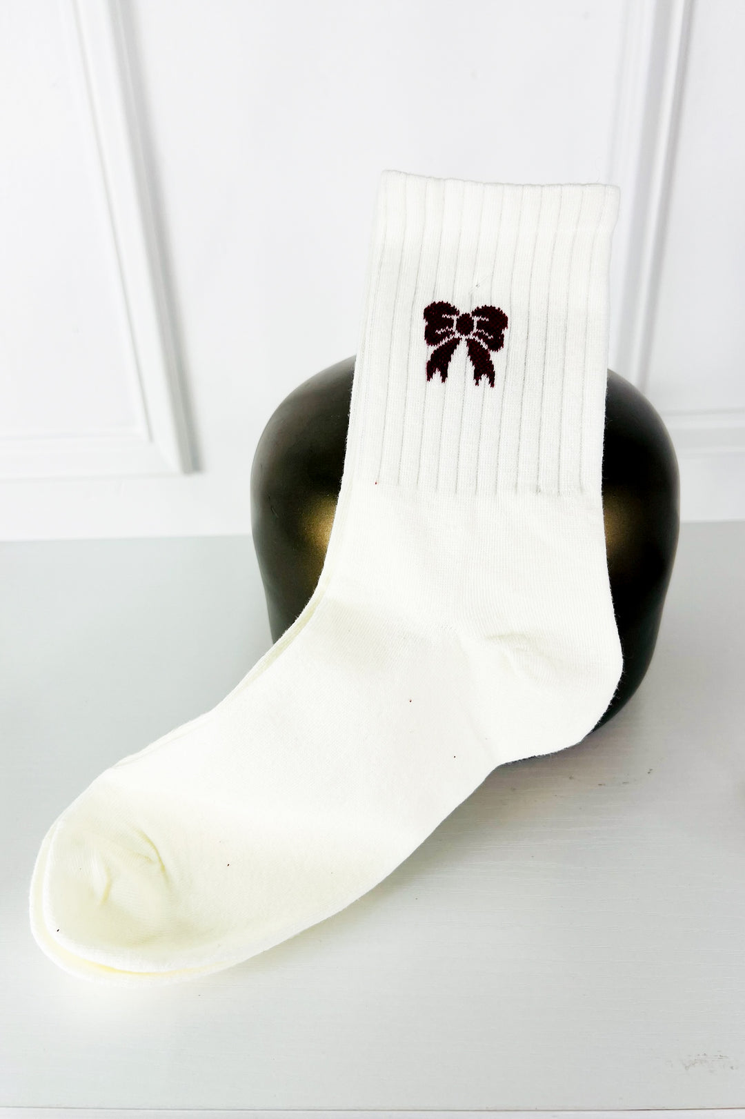 Red & White Crew Socks