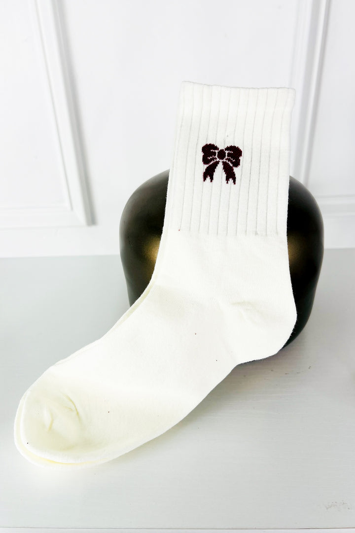 Red & White Crew Socks