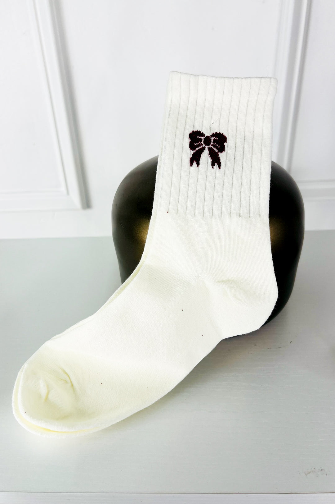 Red & White Crew Socks