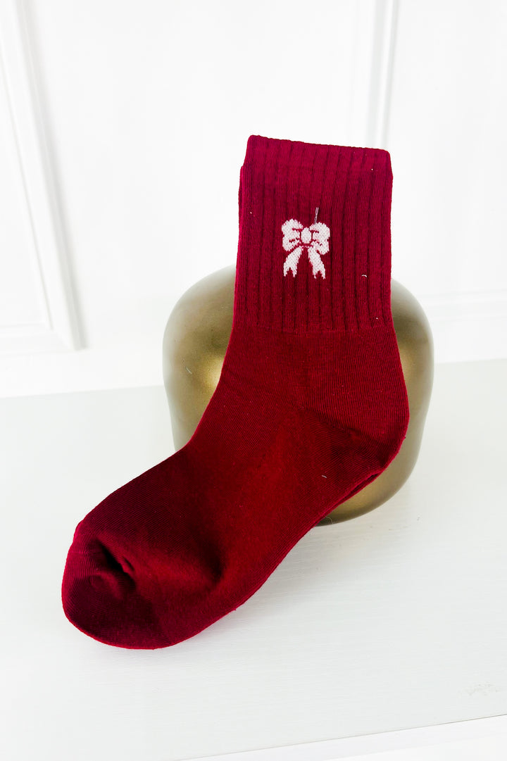 Red & White Crew Socks
