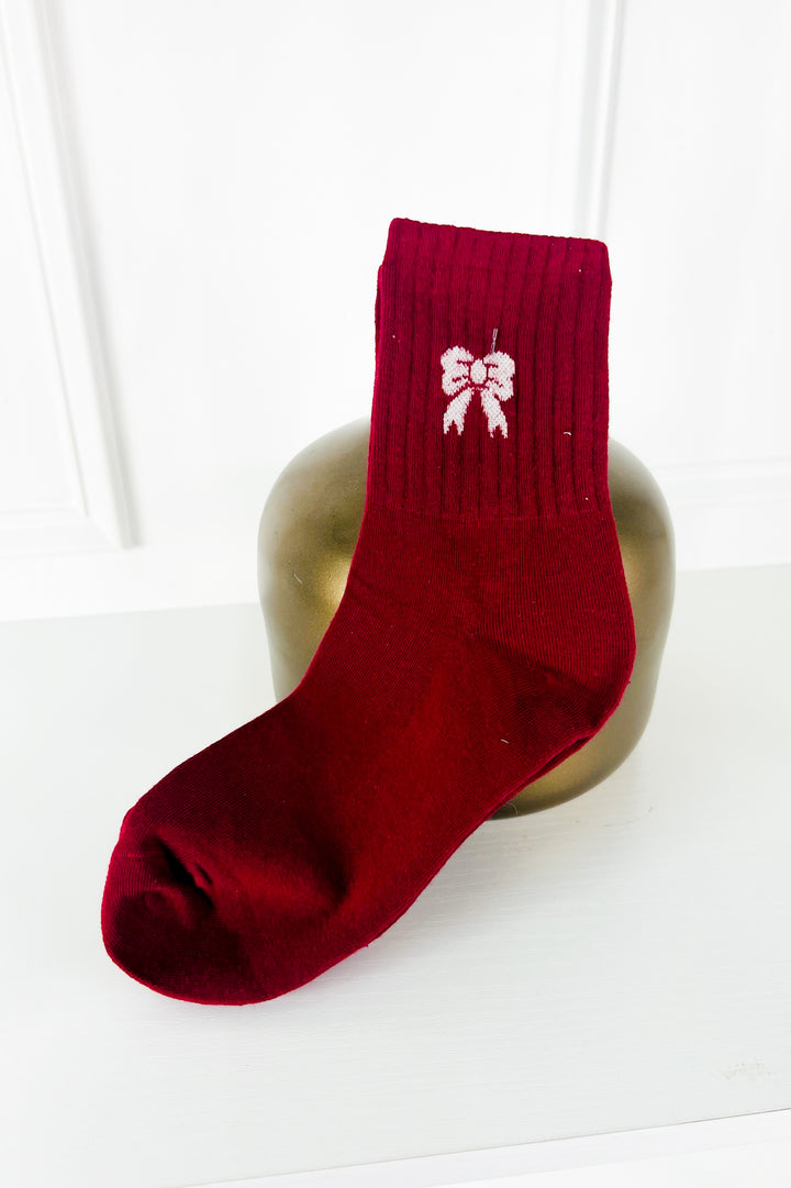 Red & White Crew Socks