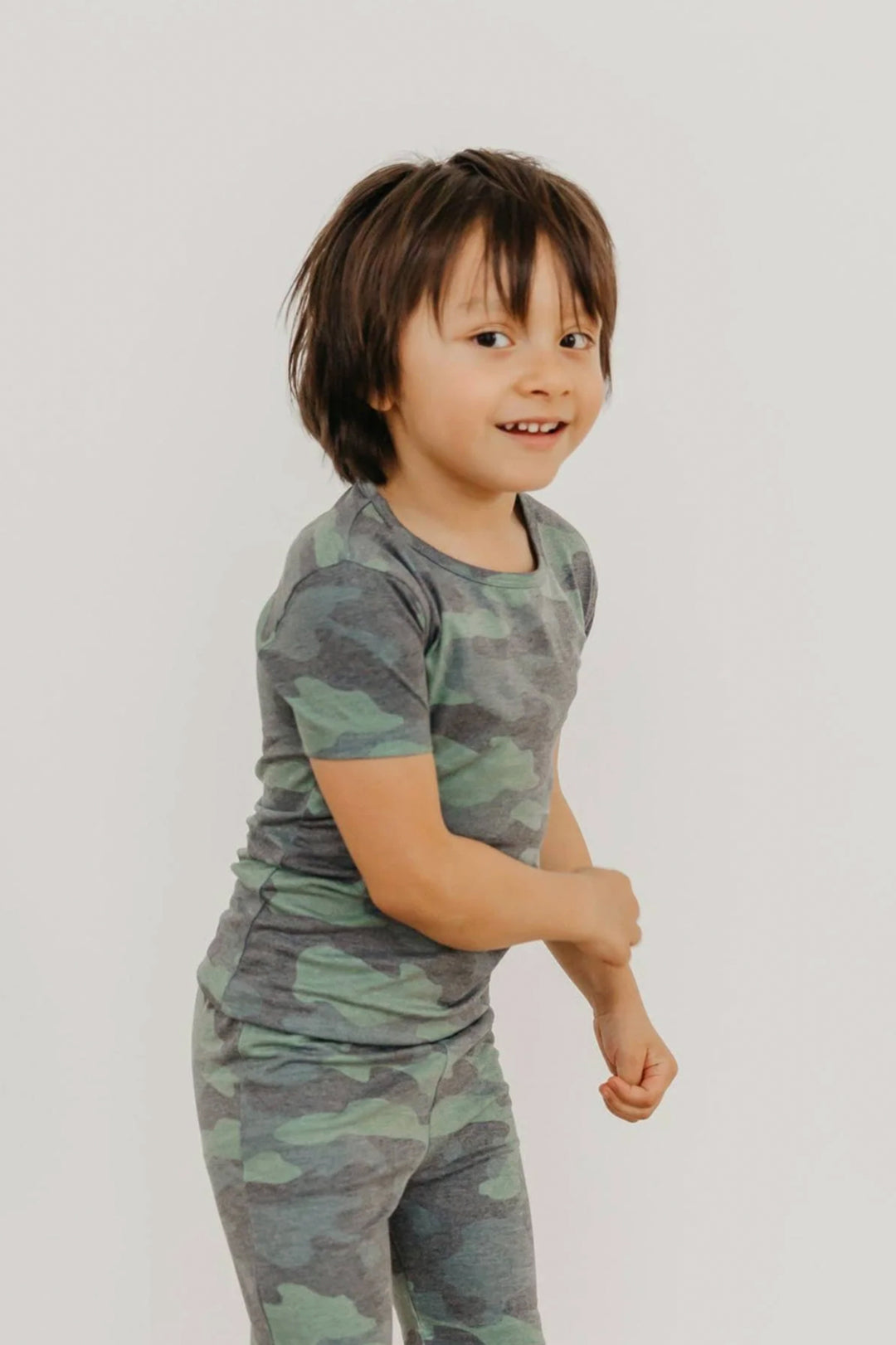 2pc Short Sleeve Kids Pajama Set | Hunter