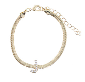 Snake Chain Initial Bracelet| J
