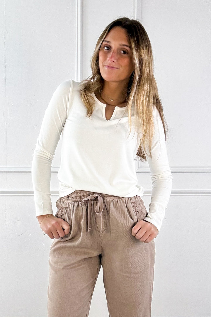 The Everyday Essential Split-Neck Top