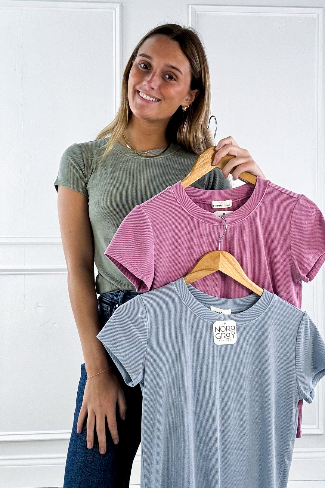 Basic Ribbed Crew Tee