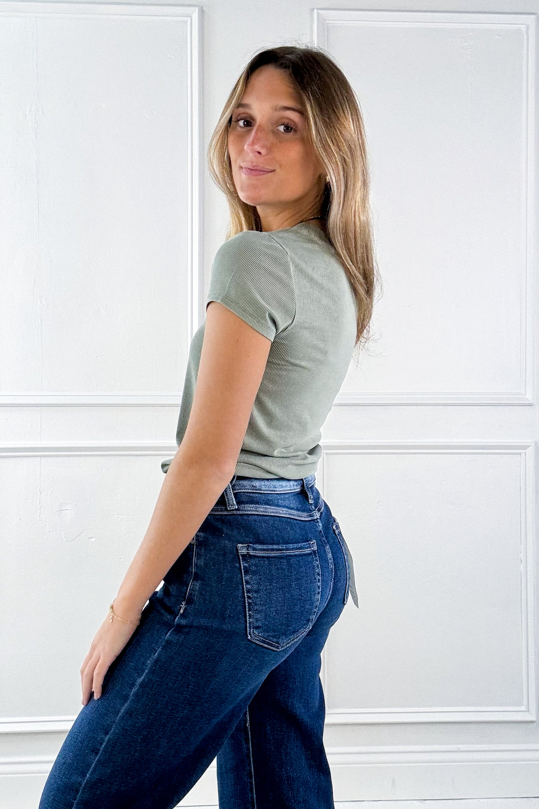 Basic Ribbed Crew Tee