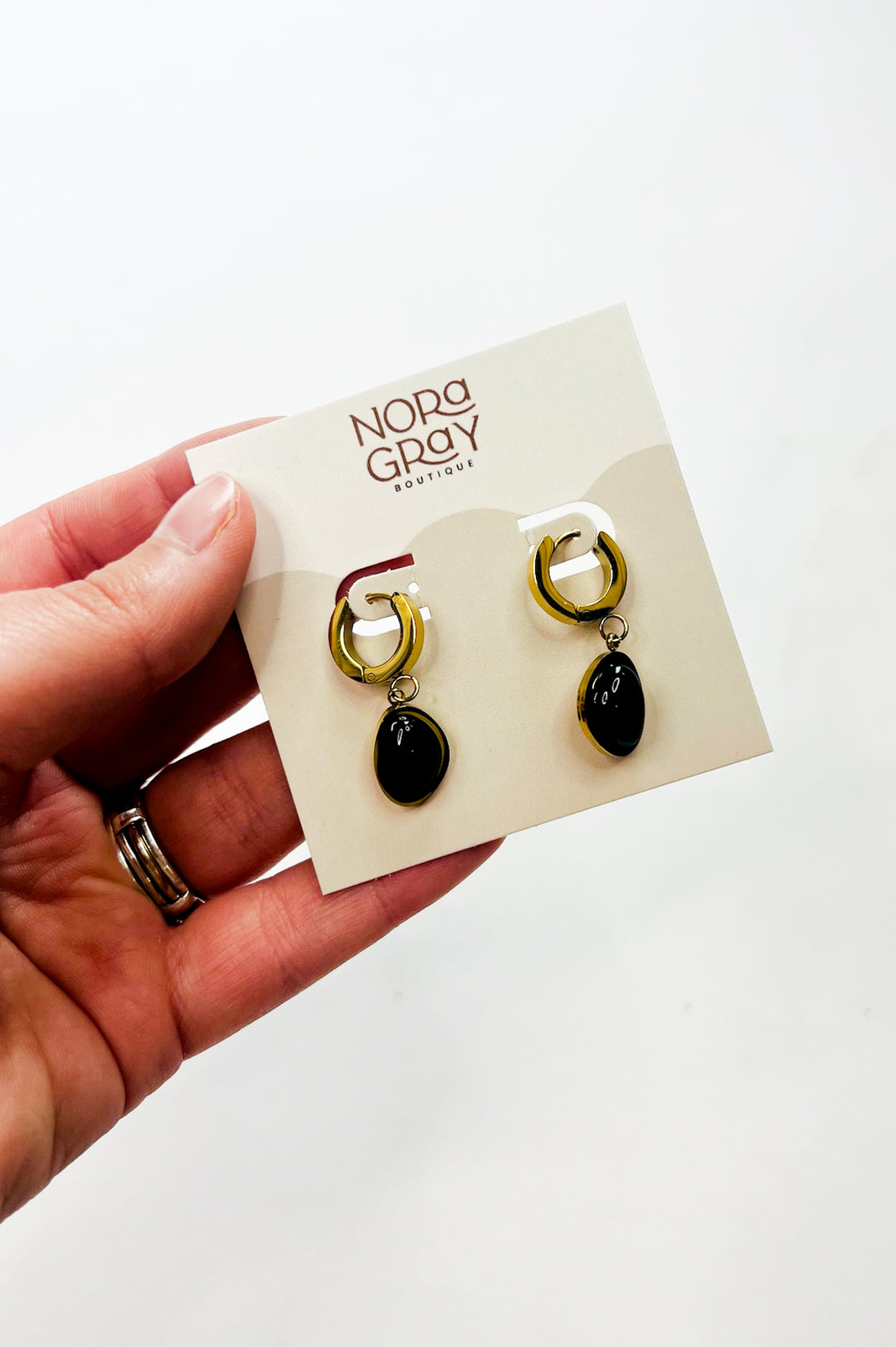Green Stone Dangle Earrings