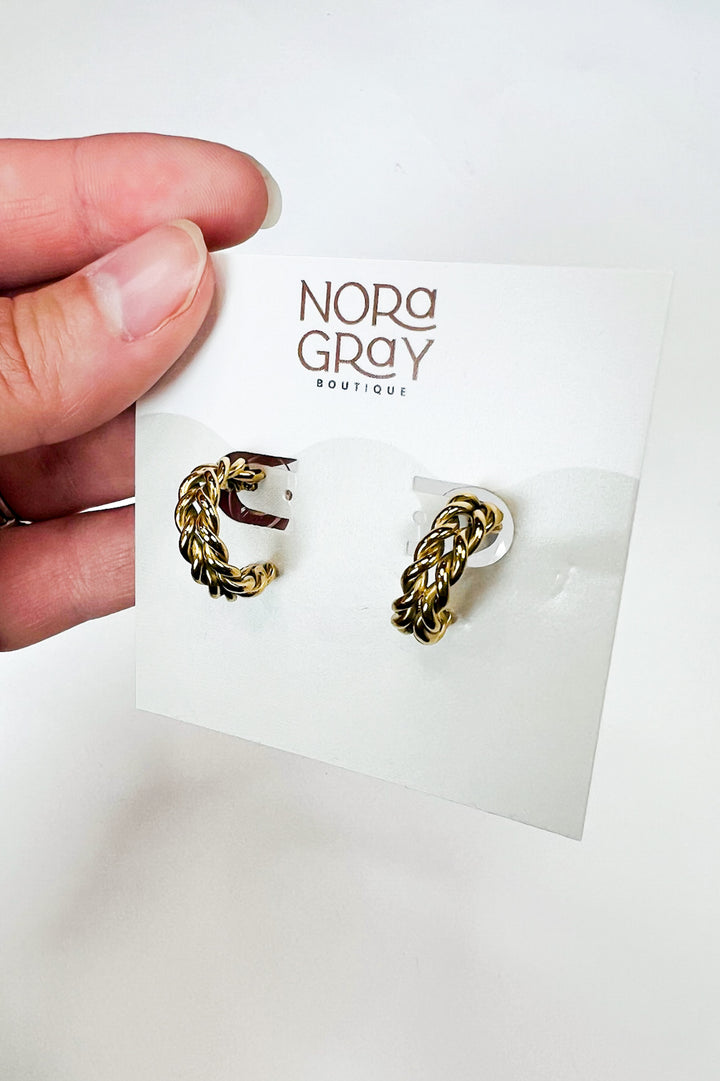 Gold Braided Hoop Earrings