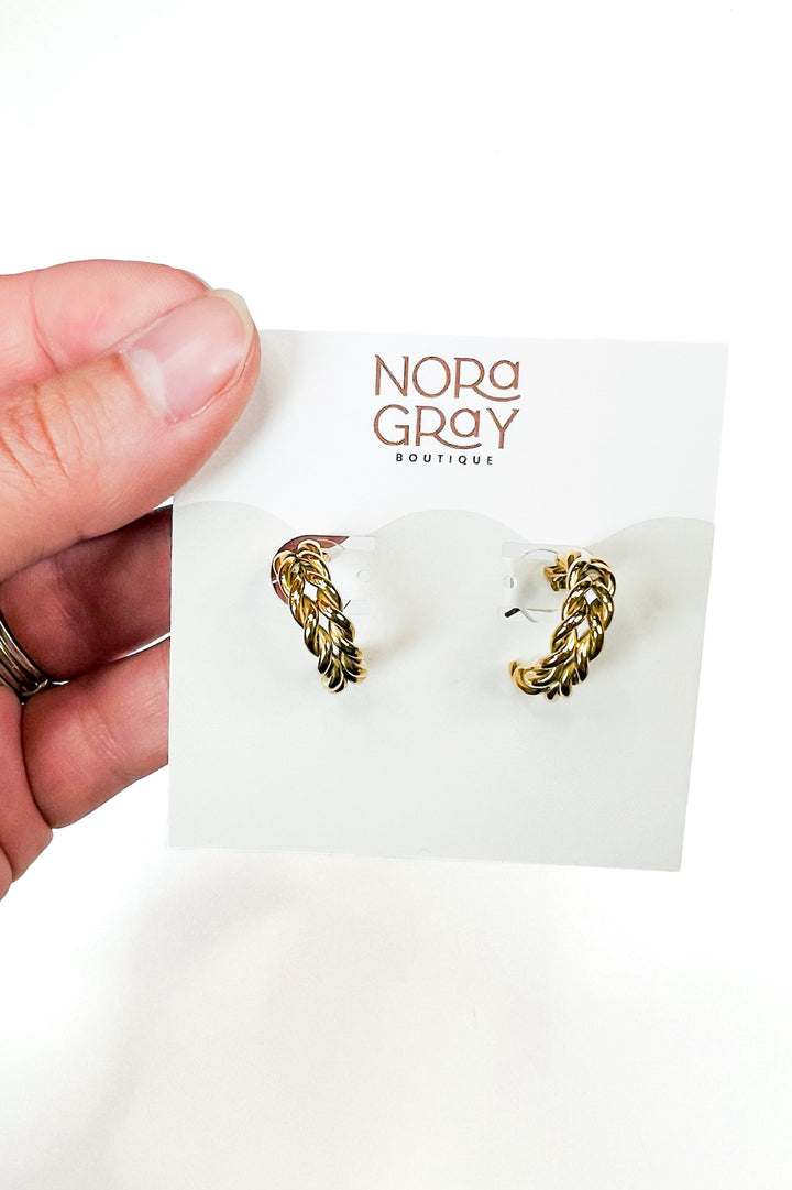 Gold Braided Hoop Earrings