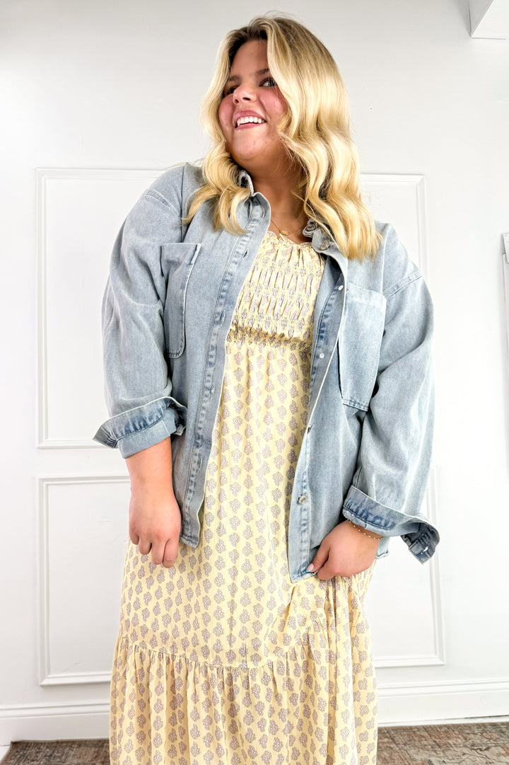 Curvy Desert Bloom Smocked Maxi Dress