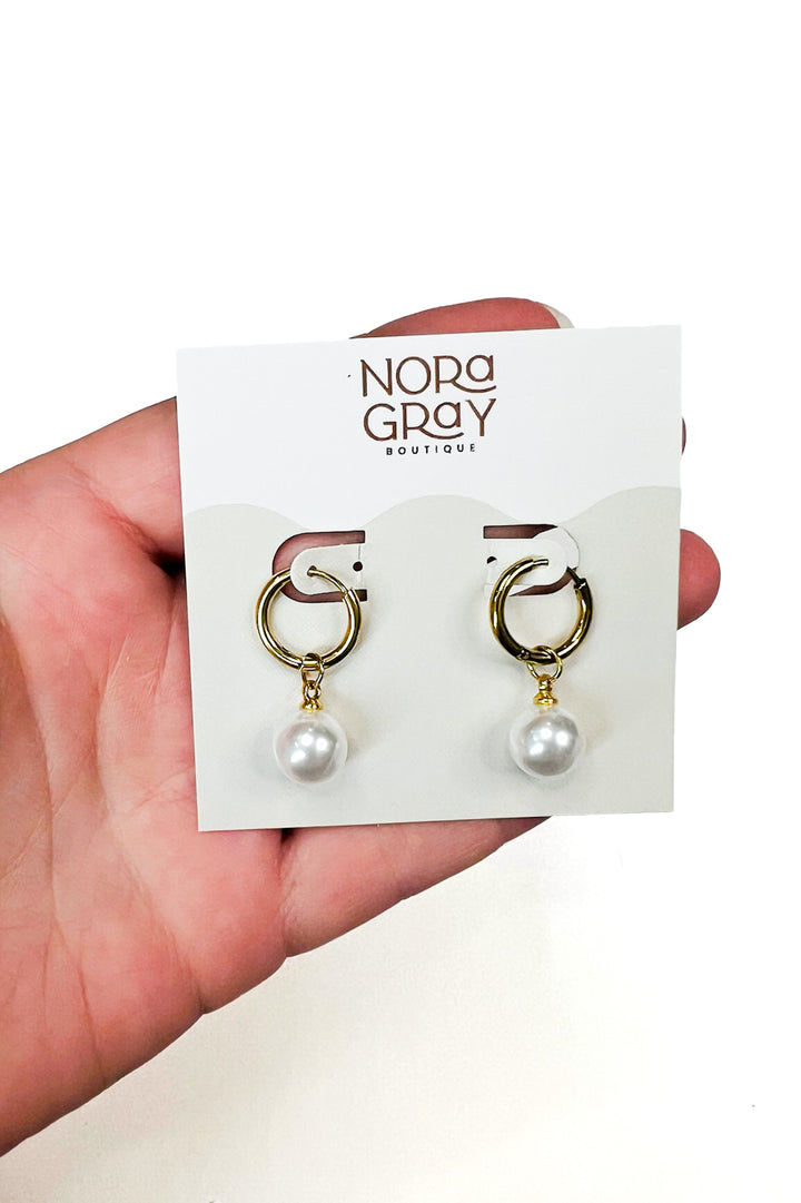 Pearl Drop Dangle Gold Earrings