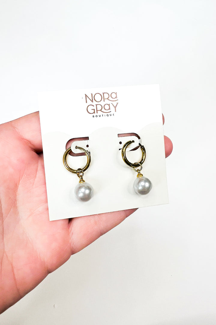 Pearl Drop Dangle Gold Earrings