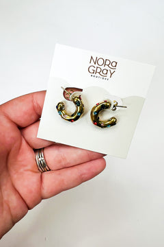Colorful Stud Hoop Earrings