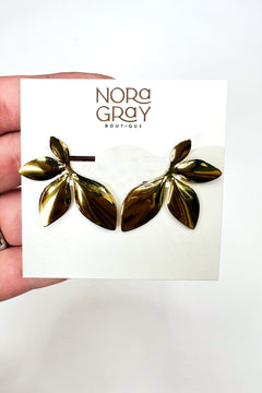Leaf Gold Stud Earrings